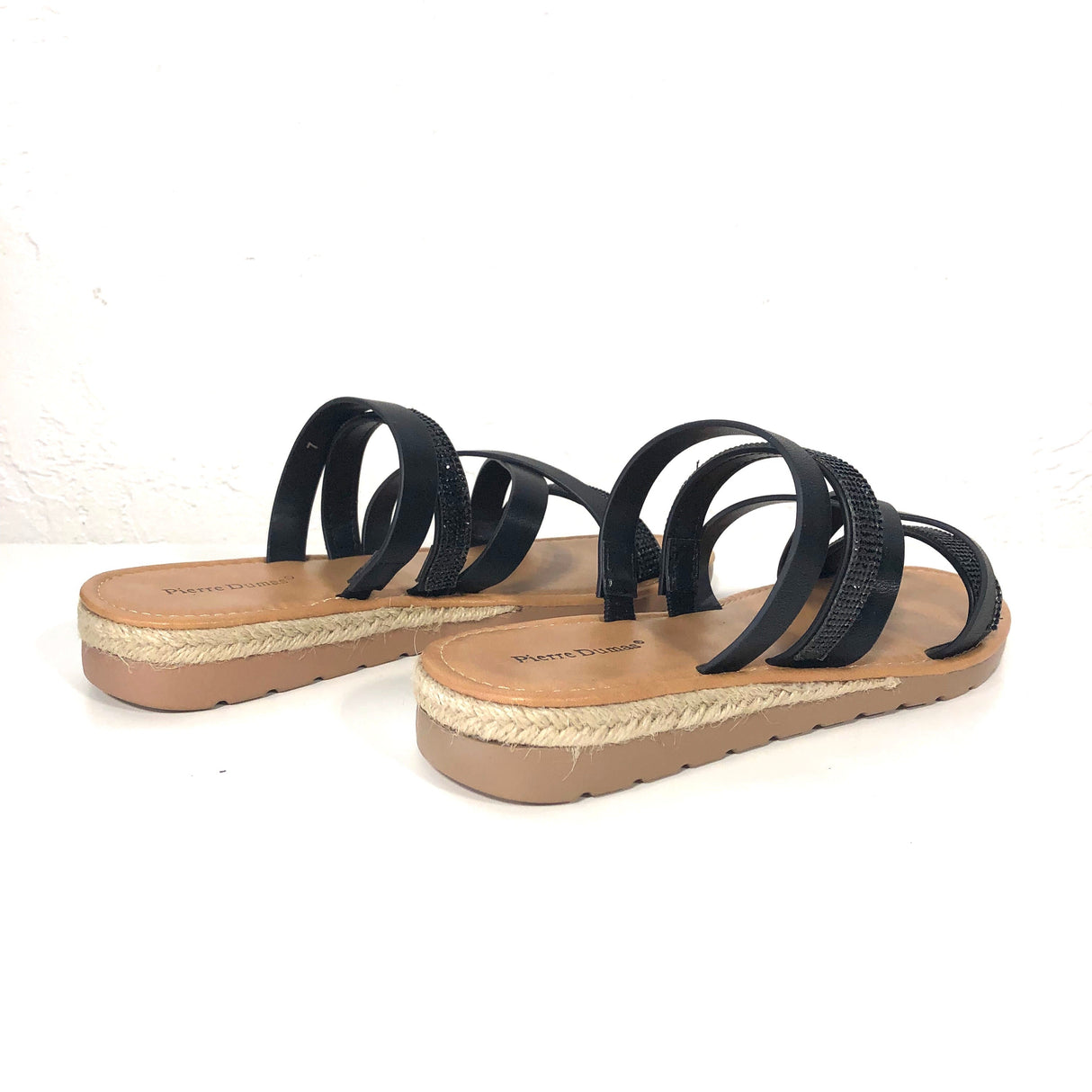 Jojo Black Strappy Sandals Shoes