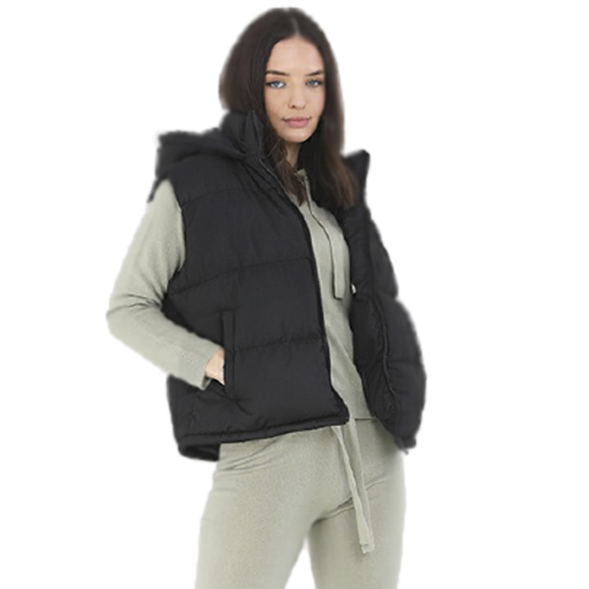 Ladies Brave Soul Mila Padded Gilet-5