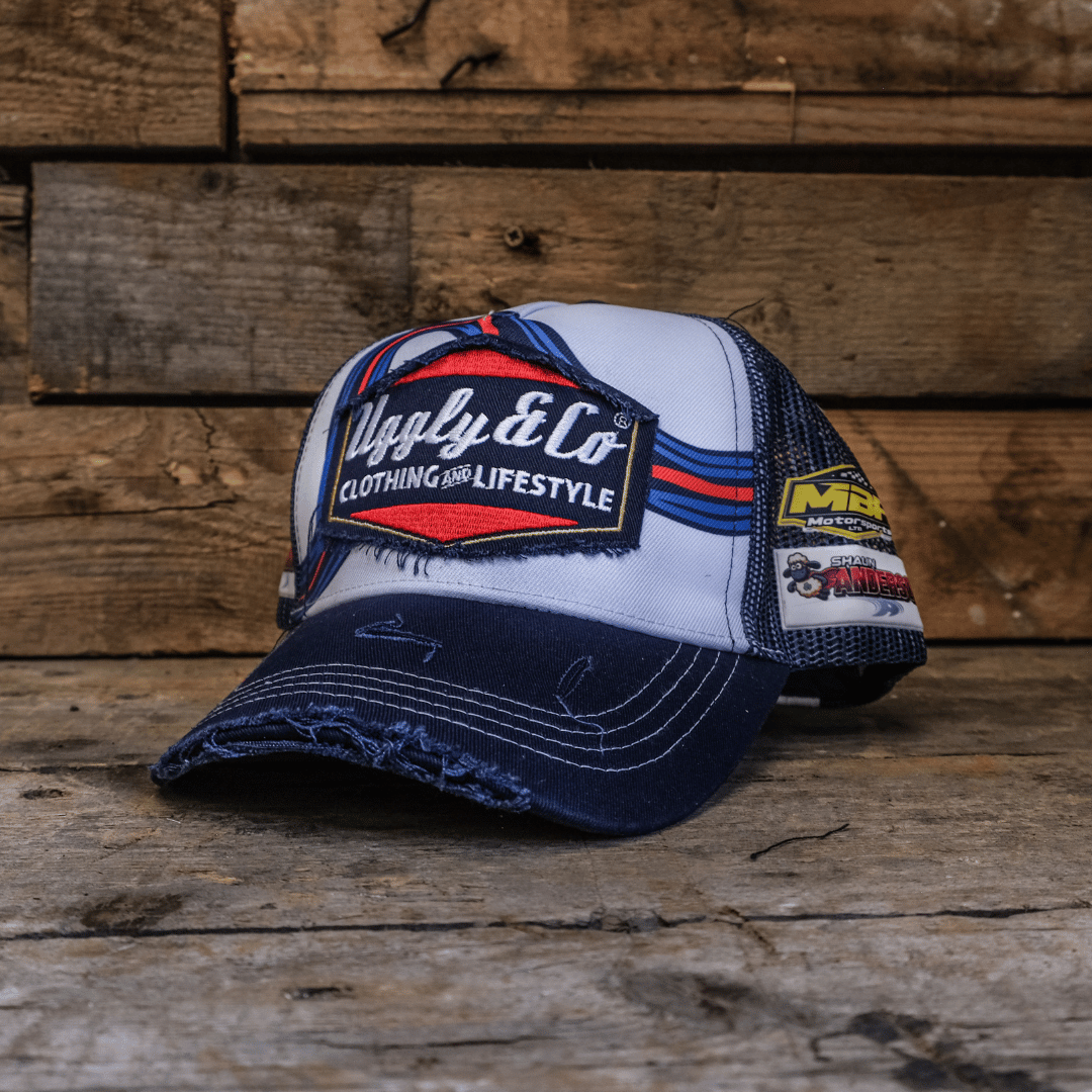 Retro Blue & Red Diamond Cap