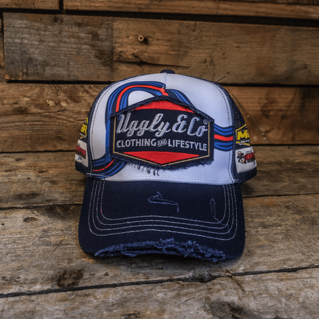 Retro Blue & Red Diamond Cap