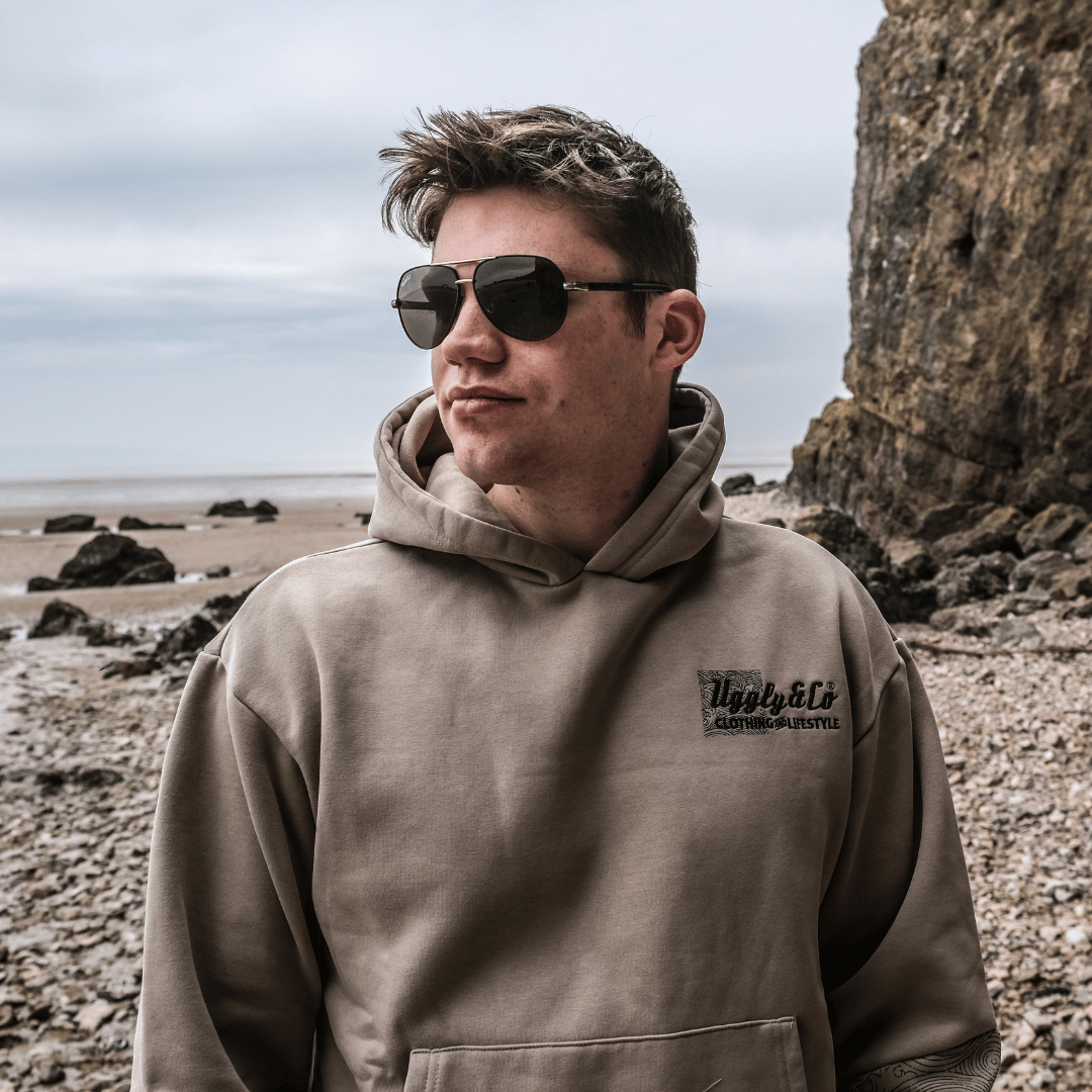 Beige Surf Diamond Hoodie