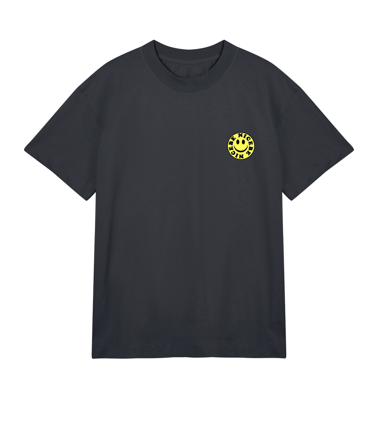 'Be Nice'' - Mens Boxy Tee (Yellow Smiley)