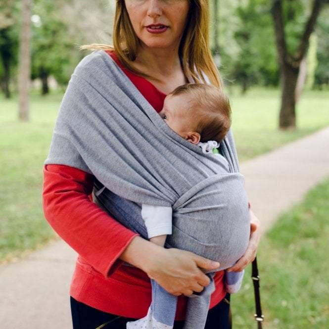 Organic Baby Wrap Carrier - Grey Melange