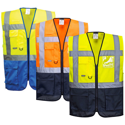 Portwest C476 Warsaw Executive Hi Vis Zip Vest
