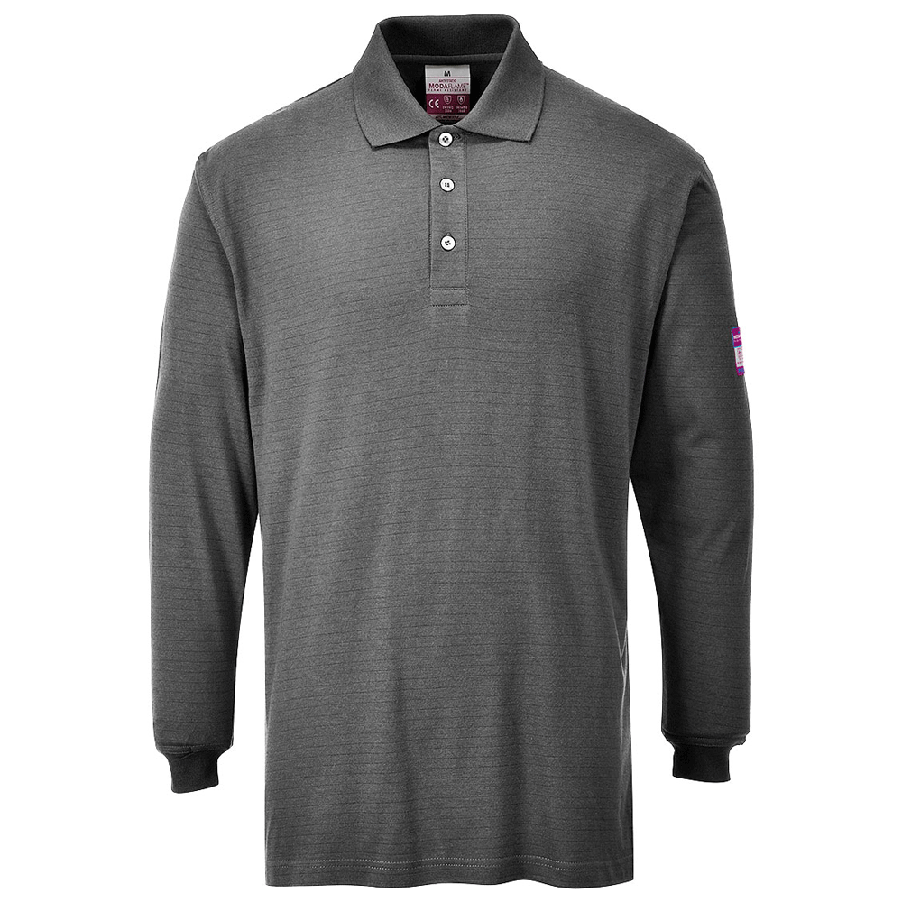 Portwest FR10 Flame Resistant Anti-Static Long Sleeve Polo Shirt