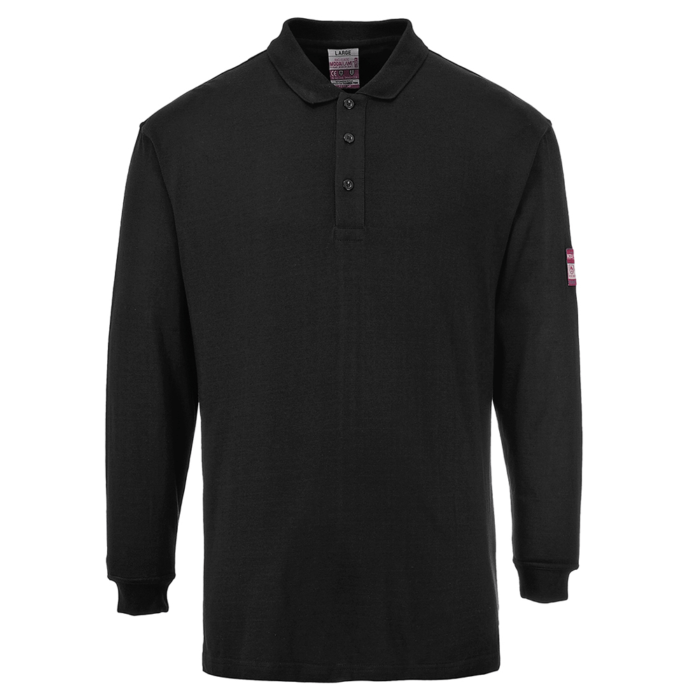 Portwest FR10 Flame Resistant Anti-Static Long Sleeve Polo Shirt