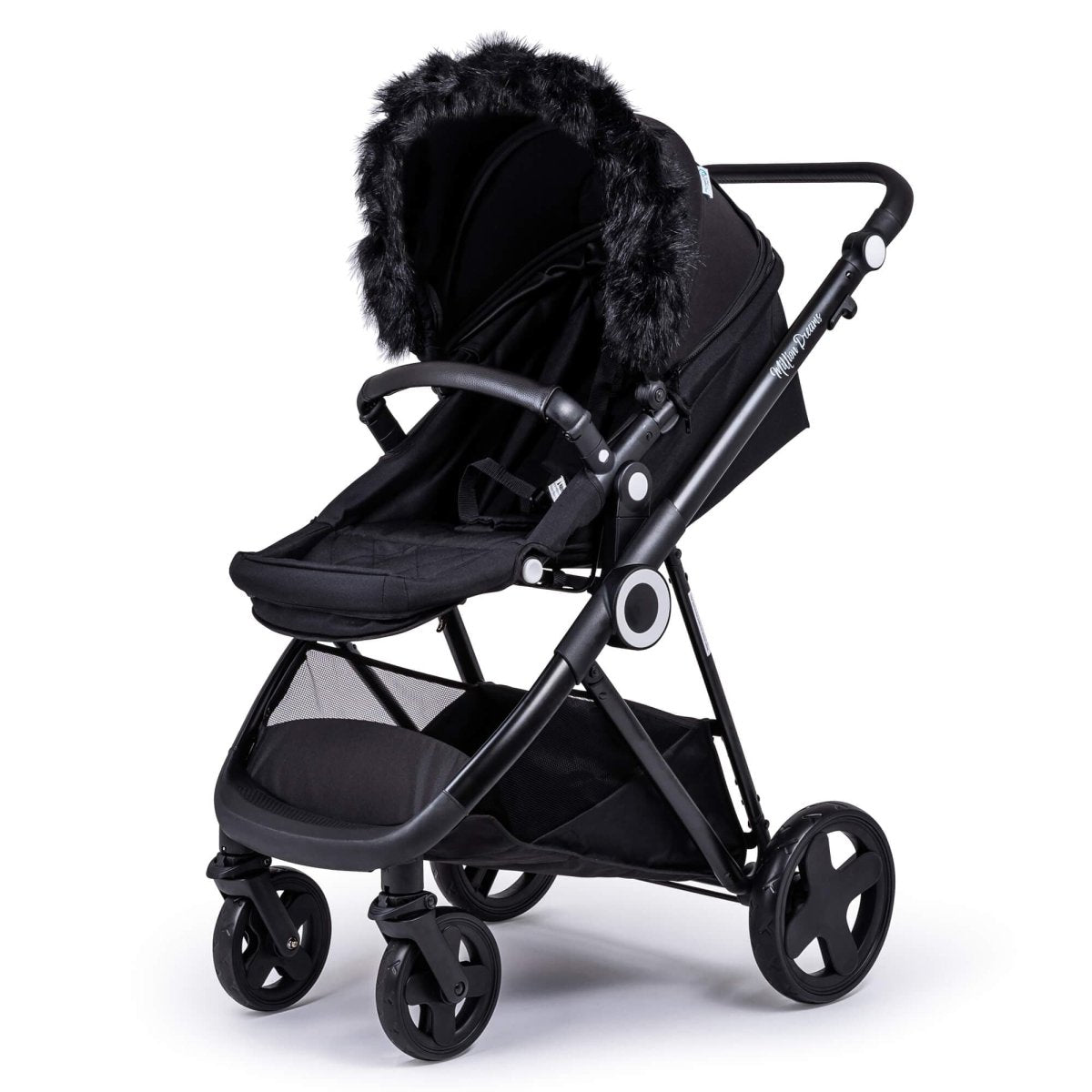Pram Fur Hood Trim Attachment for Pushchair