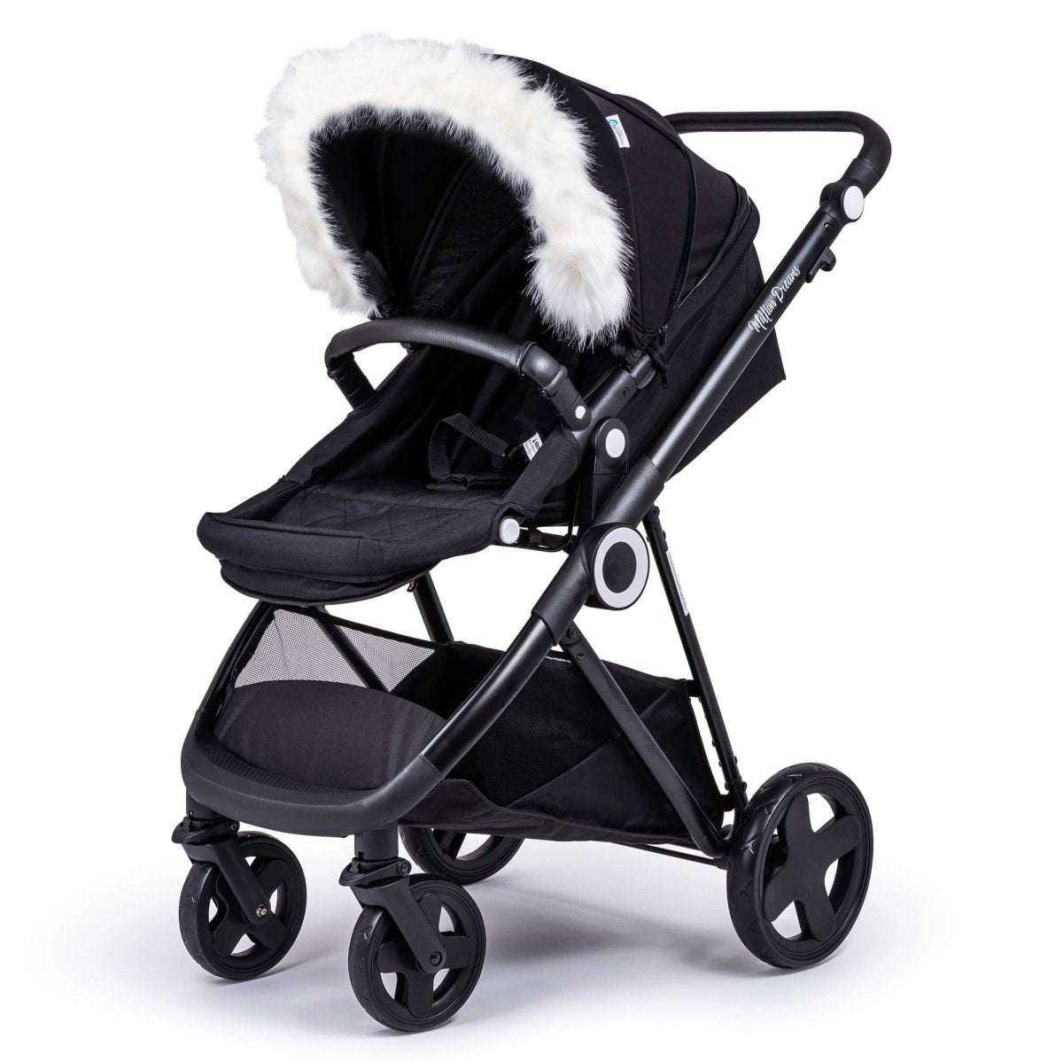 Pram Fur Hood Trim Attachment for Pushchair