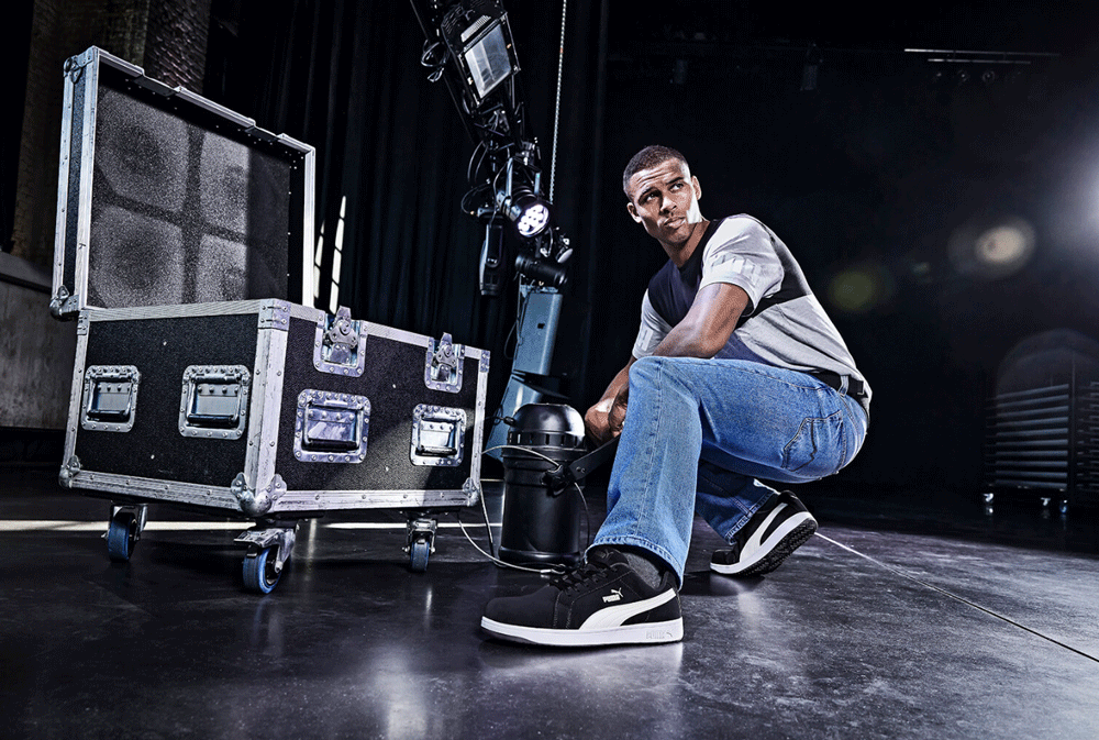 Puma Iconic Low S1PL ESD FO HRO SR Safety Work Trainer Shoe Black / UK 5