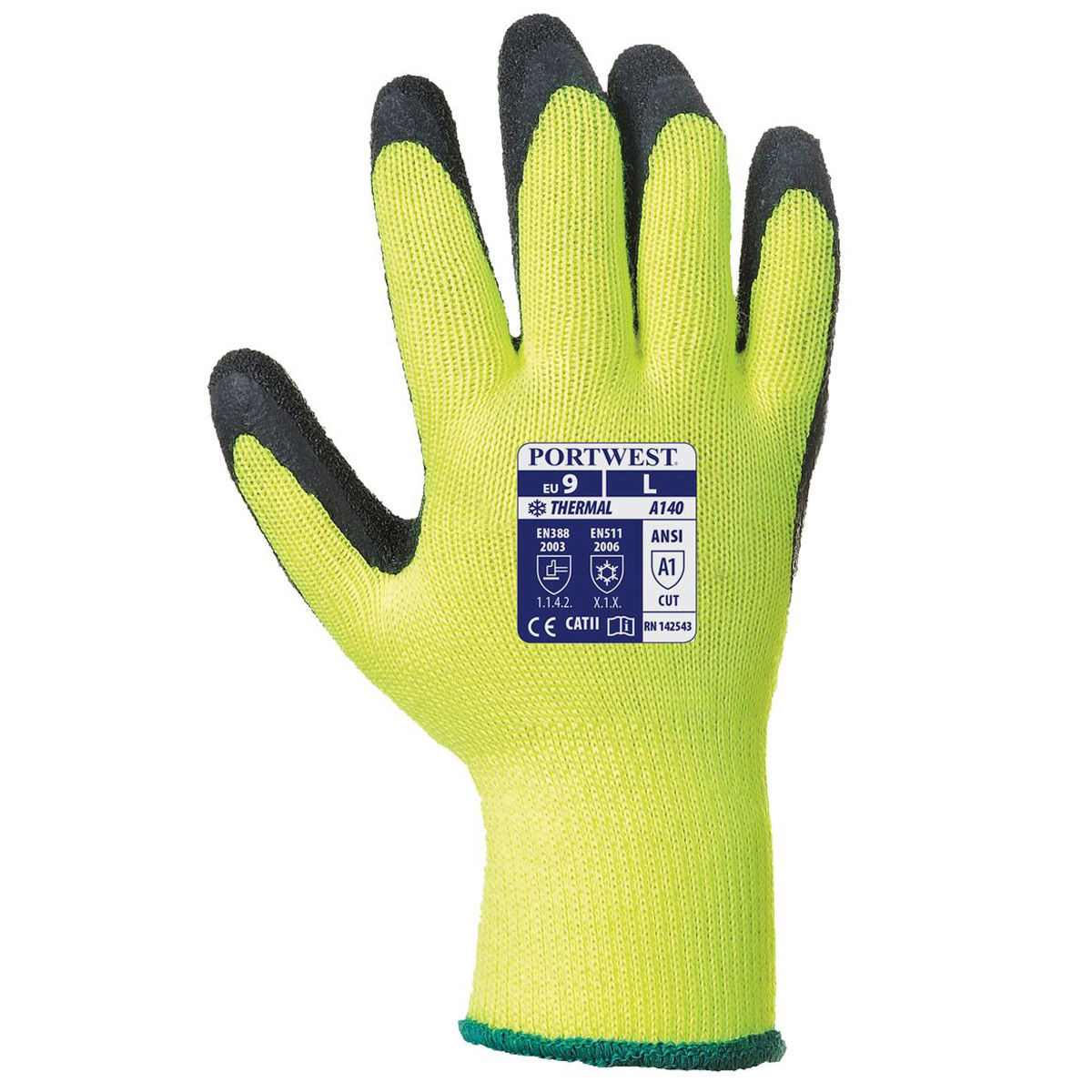 Portwest A140 Thermal Grip Latex Gloves - 12 Pack