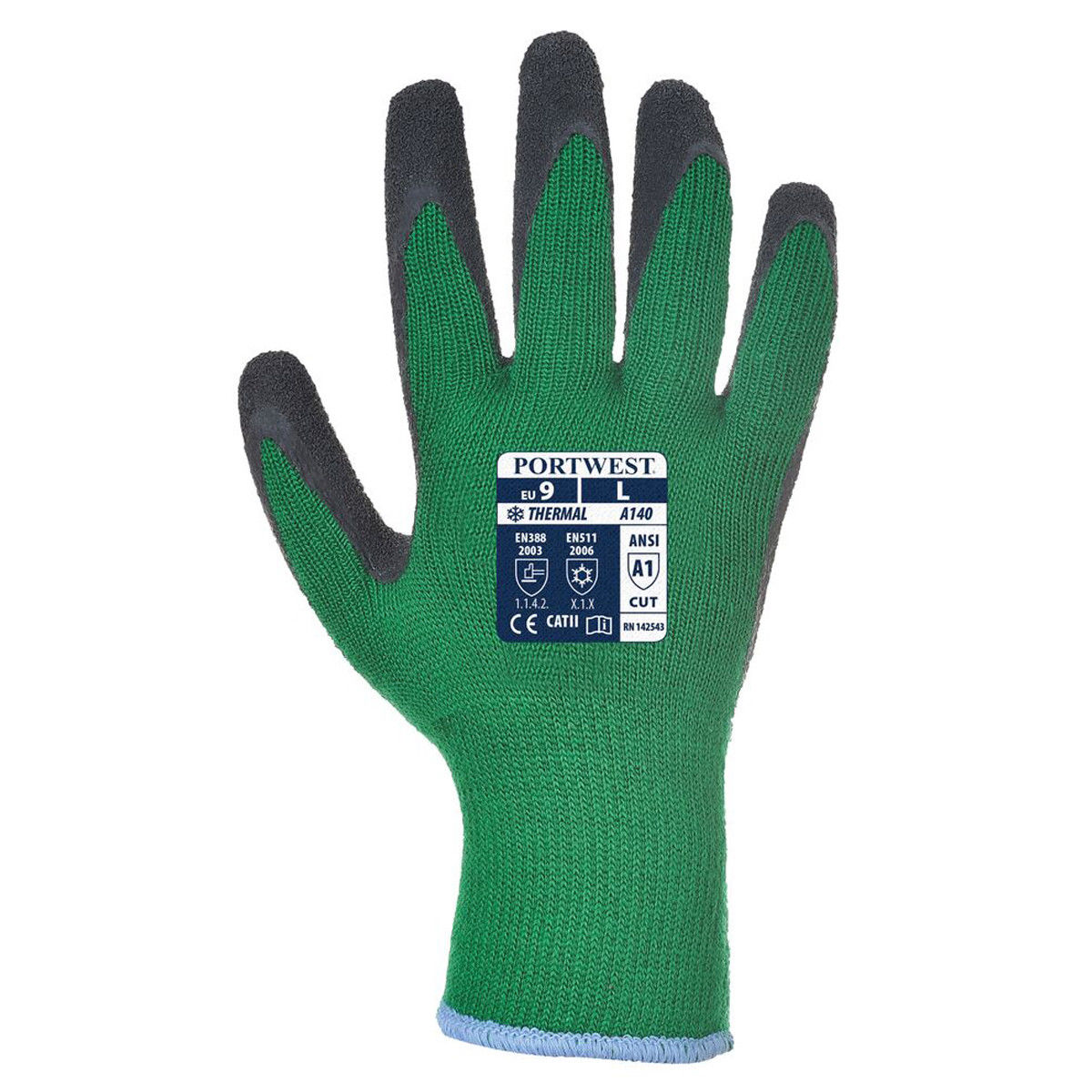 Portwest A140 Thermal Grip Latex Gloves - 12 Pack