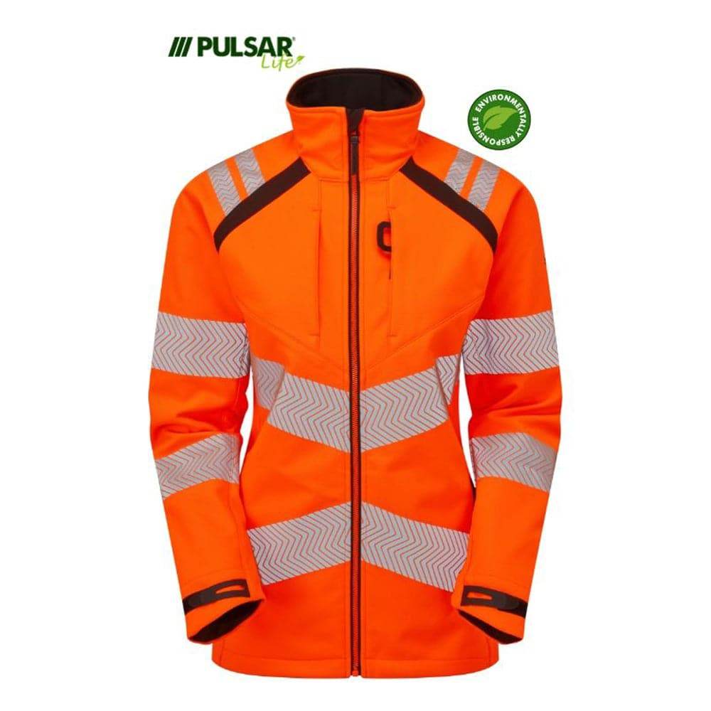 PULSAR® LIFE LFE966 GRS Women's Waterproof Hi-Vis Softshell Jacket Orange