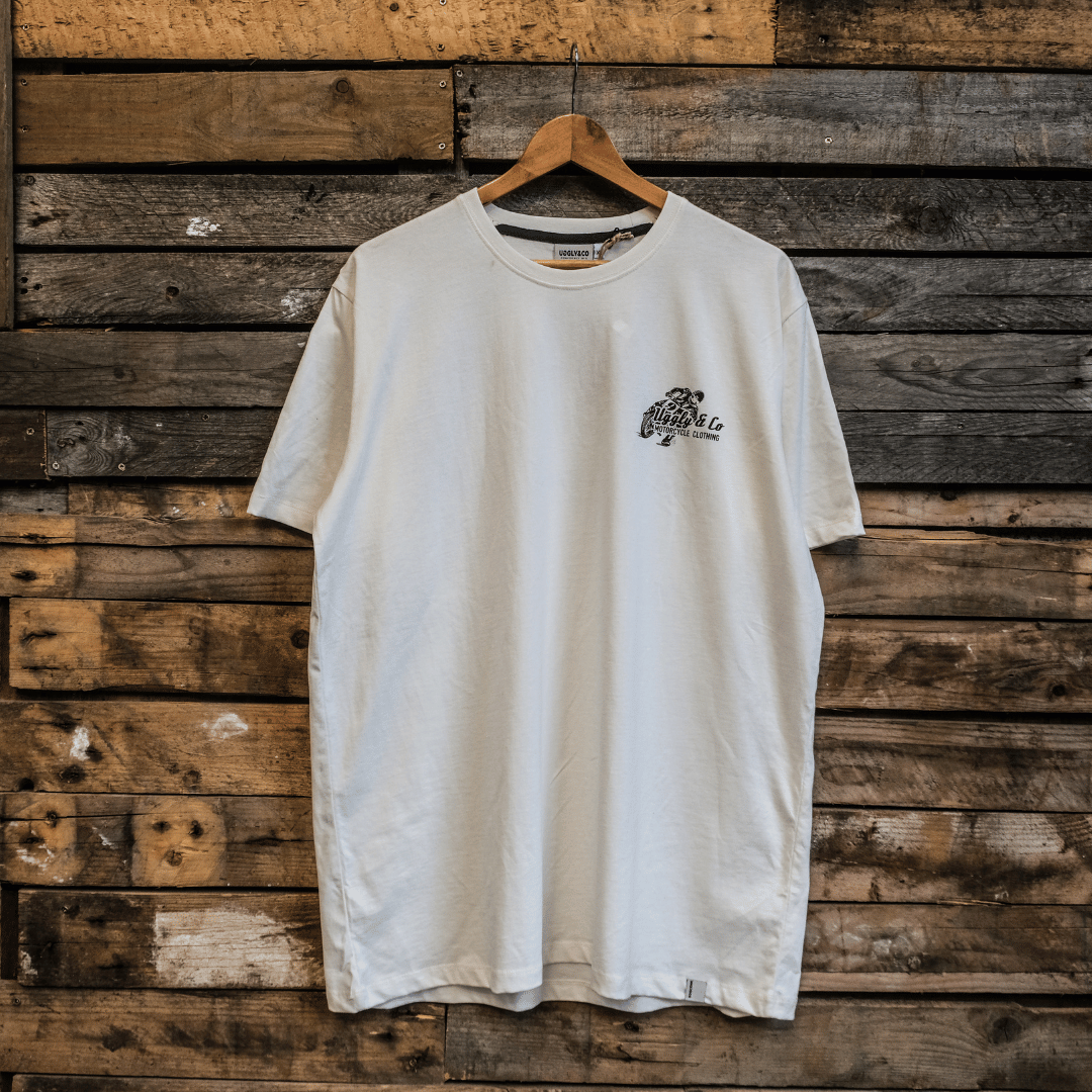 White Flattrack Tee