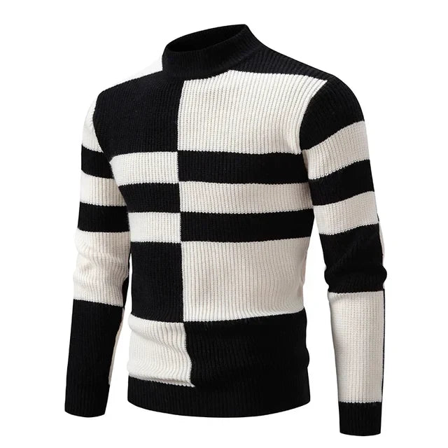 Men's New Autumn and Winter Casual Warm Neck Sweater Knit Pullover Tops Man Clothes