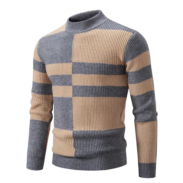 Men's New Autumn and Winter Casual Warm Neck Sweater Knit Pullover Tops Man Clothes