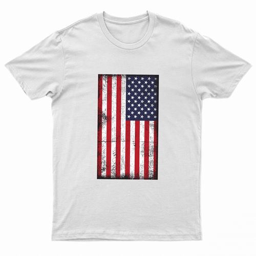 Adults Printed American Flag US Grunge T-Shirt