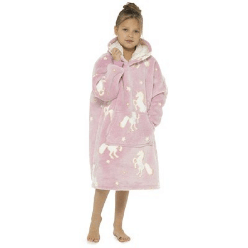 FB18 UNICORN GLOW IN THE DARK HOODED BLANKET 6-8 YEARS