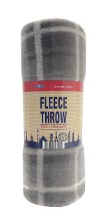 PB2 PICNIC BLANKET/THROW GREY TARTAN