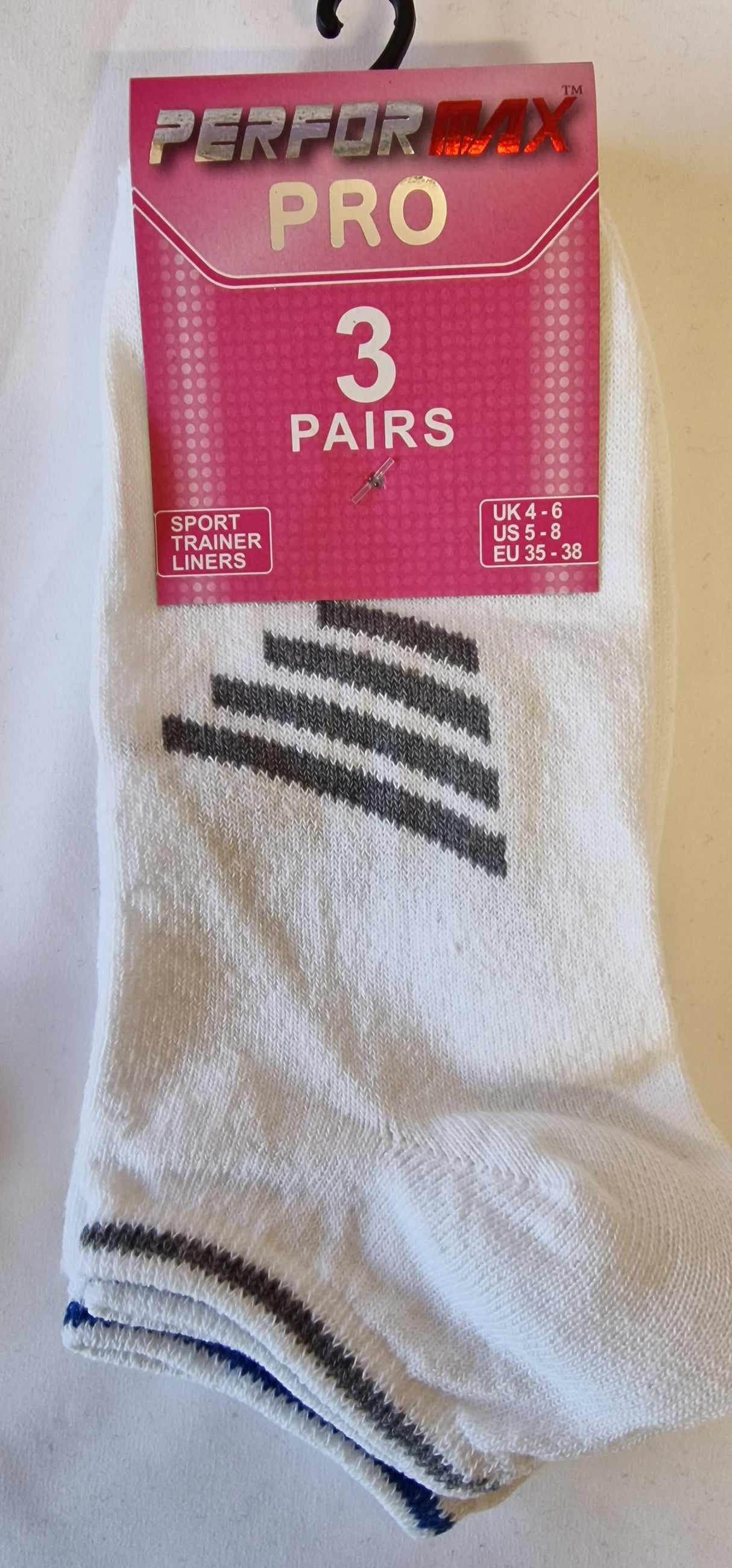 SO9 TRAINER SOCKS 3PK UK 4-6