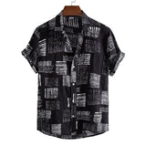 Men's Plus Size Summer Loose Short Sleeves Shirt Retro