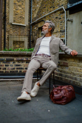 Wentworth Trouser - Mushroom Comfort Stretch