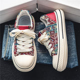 Casual Graffiti Embroidered Canvas Shoes