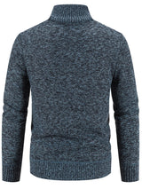 Men's Plus Size Quilted Knit Bomber Jacket with Stand Collar