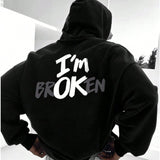 "I’m OK" Graphic Hoodie – European Size | Men’s Hip Hop Streetwear Pullover