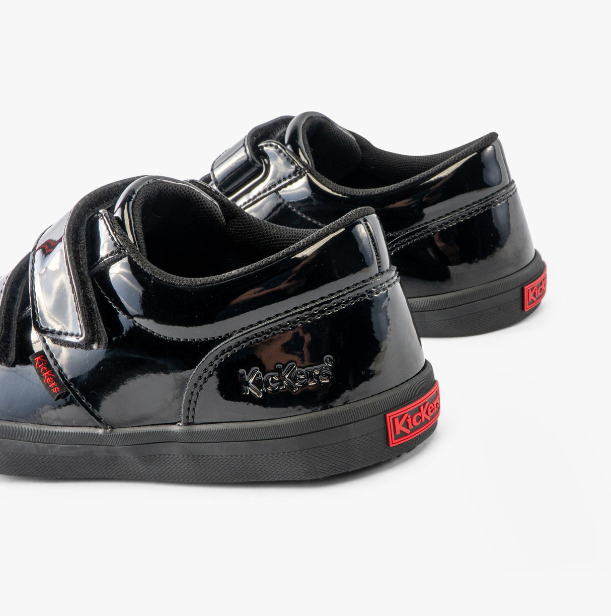 Kickers 117533 KODY TWIN Girls School Shoes Patent Black