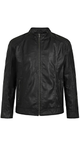 Men's Leather Zip-Up Jacket, Biker Style | Black
