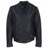 Men's Genuine Leather Bomber Jacket | Black