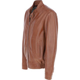 Men's Genuine Leather Bomber Jacket | Brown
