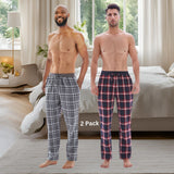 Men's Lightweight Cotton Flannel Pyjama Bottoms - Pack of 2