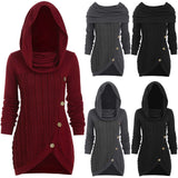 Pile pile collar hooded sweater
