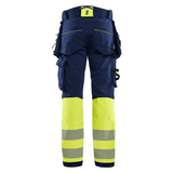 Blaklader 1125 Hi-Vis 4-Way Stretch Kneepad Trousers Navy/Yellow