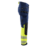 Blaklader 1125 Hi-Vis 4-Way Stretch Kneepad Trousers Navy/Yellow