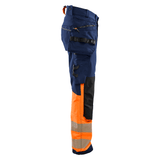 Blaklader 1125 Hi-Vis 4-Way Stretch Kneepad Trousers Navy/Orange