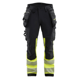 Blaklader 1125 Hi-Vis 4-Way Stretch Kneepad Trousers Black/Yellow