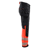 Blaklader 1125 Hi-Vis 4-Way Stretch Kneepad Trousers Black/Red