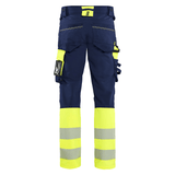 Blaklader 1126 Hi-Vis 4-Way Stretch Kneepad Trousers Navy/Yellow