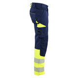 Blaklader 1126 Hi-Vis 4-Way Stretch Kneepad Trousers Navy/Yellow