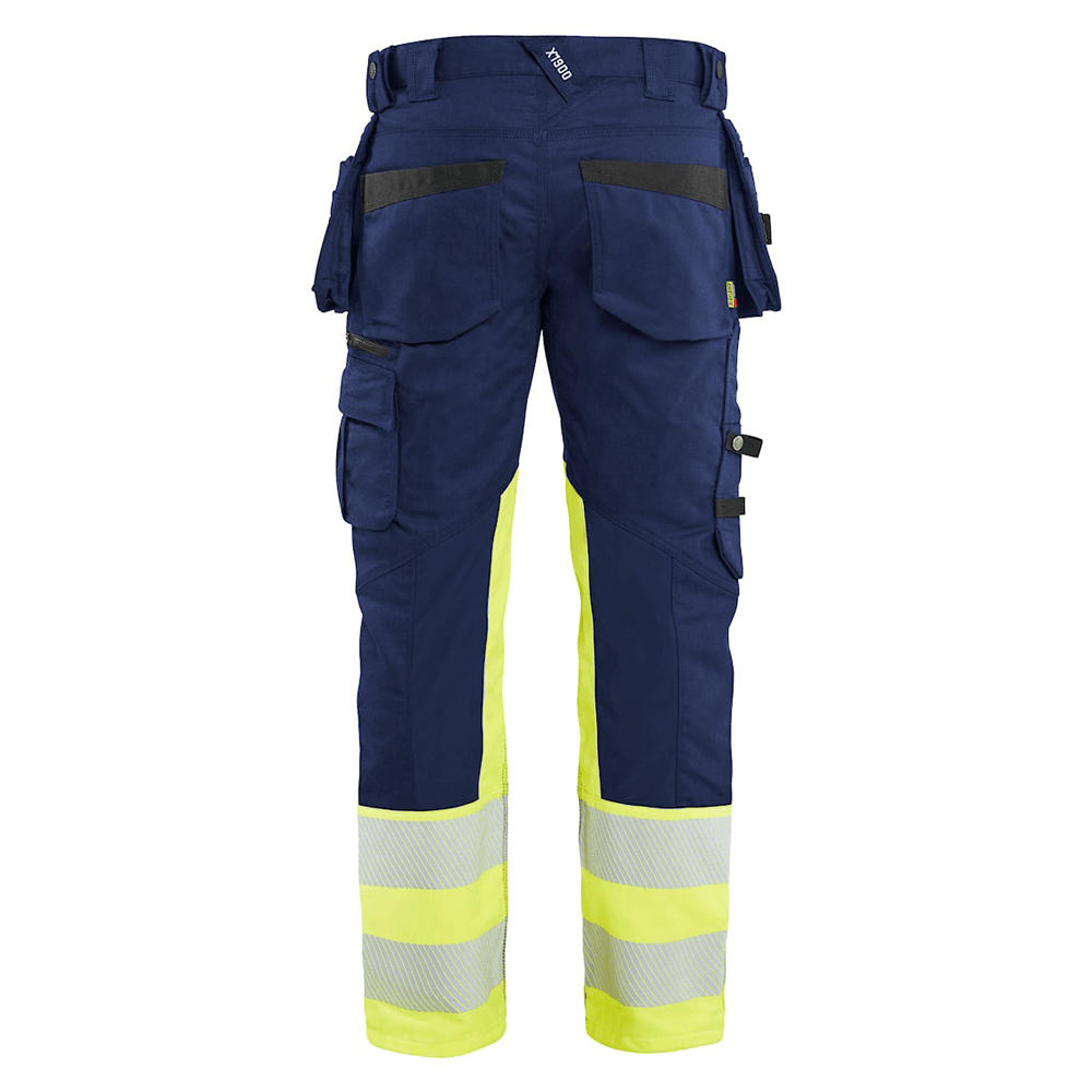 Blaklader 1130 Hi-Vis Stretch Kneepad Trousers Navy/Yellow