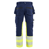 Blaklader 1130 Hi-Vis Stretch Kneepad Trousers Navy/Yellow