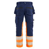 Blaklader 1130 Hi-Vis Stretch Kneepad Trousers Navy/Orange