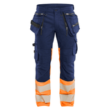 Blaklader 1130 Hi-Vis Stretch Kneepad Trousers Navy/Orange