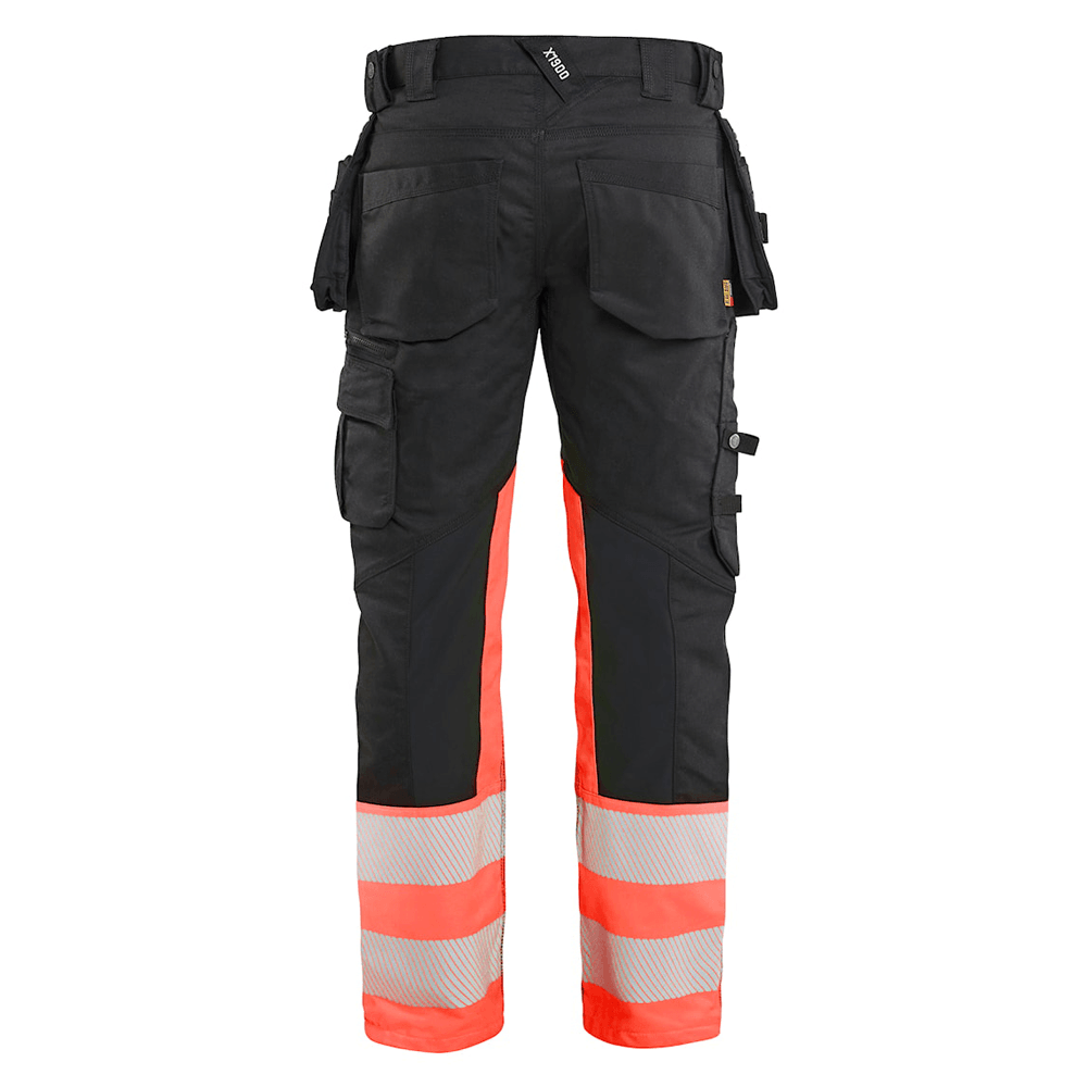 Blaklader 1130 Hi-Vis Stretch Kneepad Trousers Black/Red