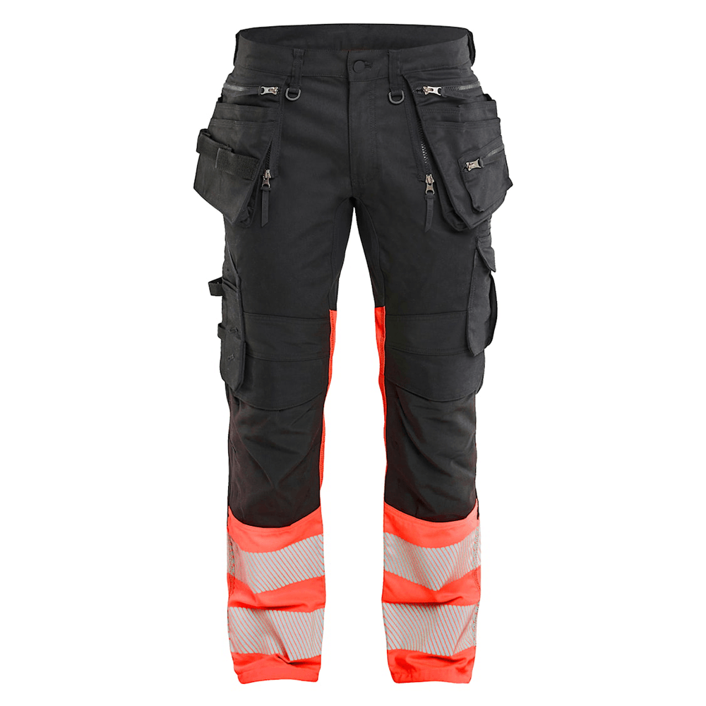 Blaklader 1130 Hi-Vis Stretch Kneepad Trousers Black/Red