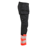 Blaklader 1130 Hi-Vis Stretch Kneepad Trousers Black/Red