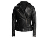Women Asymmetrical Leather Jacket | Black