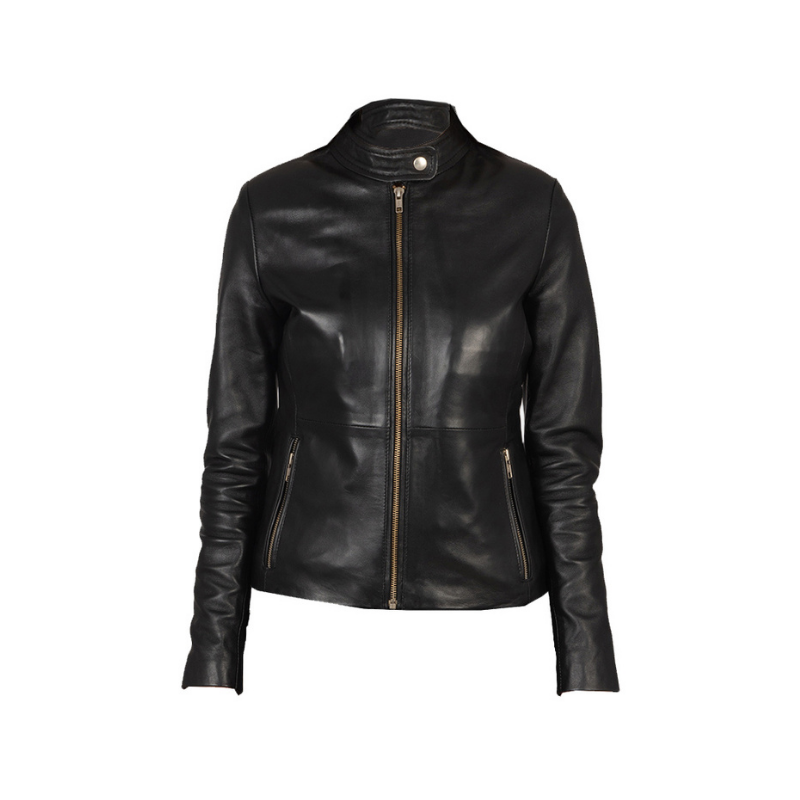 Women Black Biker Leather Jacket | Black